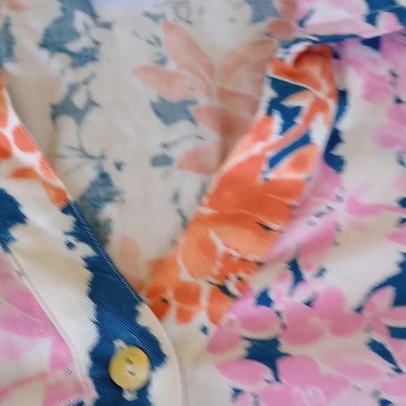 Ruby Rd. Floral Striped Blouse - Blue, Pink, White - Picture 9 of 15